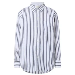 Outlet Striped Poplin Shirt Women Tops