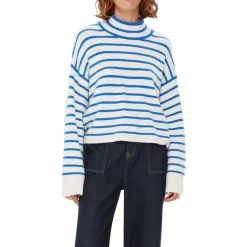 Outlet Striped Rib-Knit Sweater Women Sweaters & Cardigans