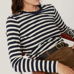 Best Striped Slub Top Women Tops
