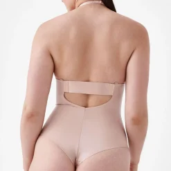 Best Suit Your Fancy Medium Control Plunge Low Back Thong Bodysuit Women Shapewear