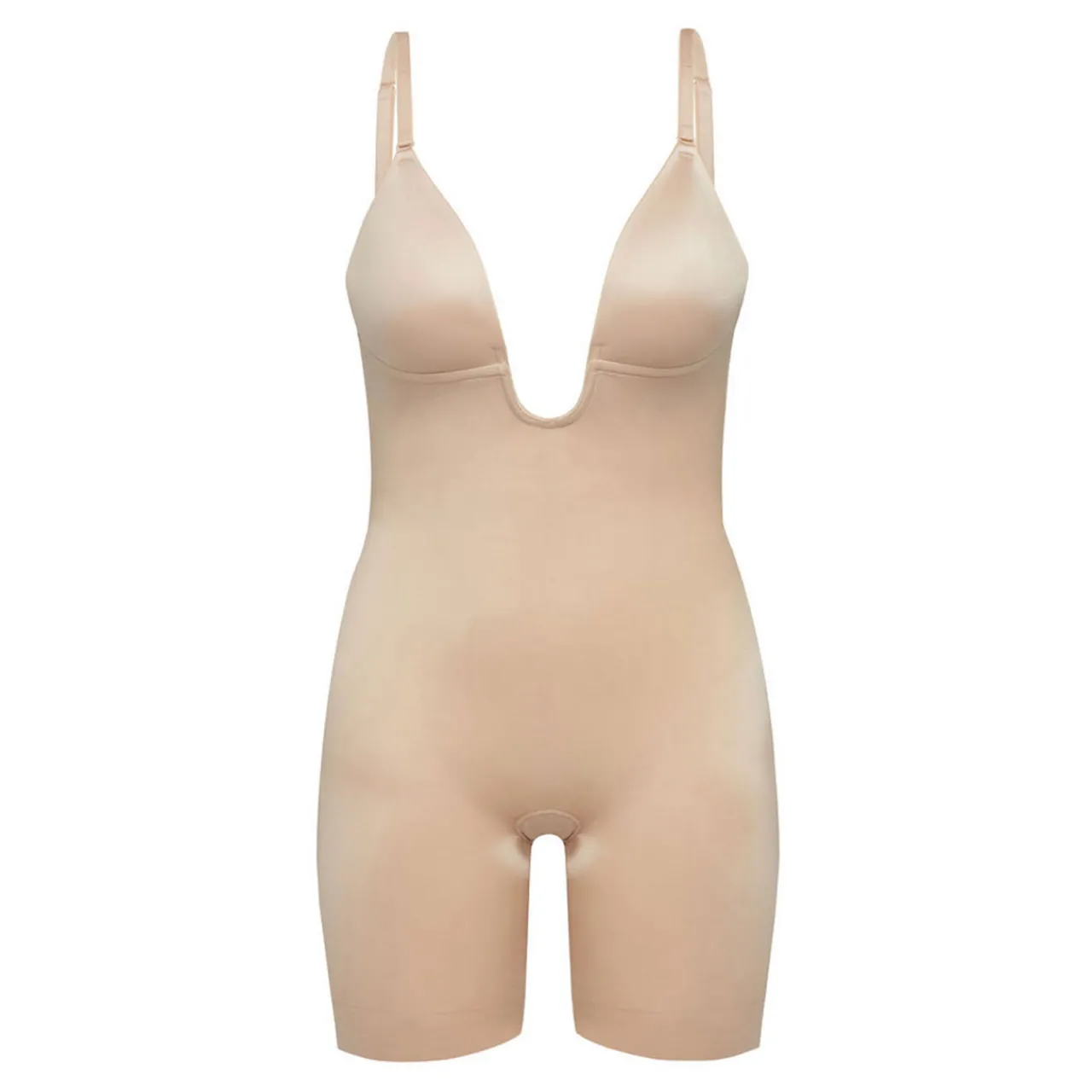Sale Suit Your Fancy Medium Control Plunge Low Back Mid-Thigh Bodysuit Women Shapewear