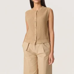 Best Susanna Buttoned Knit Top Women Sweaters & Cardigans