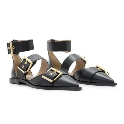 Sale Sutton Buckle Leather Flats Women Flats