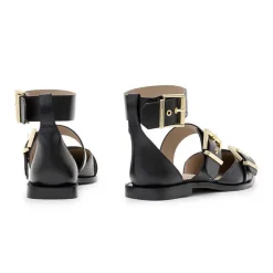 Sale Sutton Buckle Leather Flats Women Flats