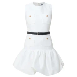 New Taffeta Bubble Hem Mini Shift Dress Women Dresses