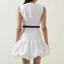 New Taffeta Bubble Hem Mini Shift Dress Women Dresses