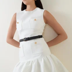 New Taffeta Bubble Hem Mini Shift Dress Women Dresses