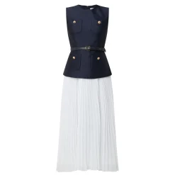 Sale Taffeta Pleated Flared Dress Women Dresses|Mother Of The Bride