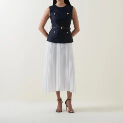 Sale Taffeta Pleated Flared Dress Women Dresses|Mother Of The Bride