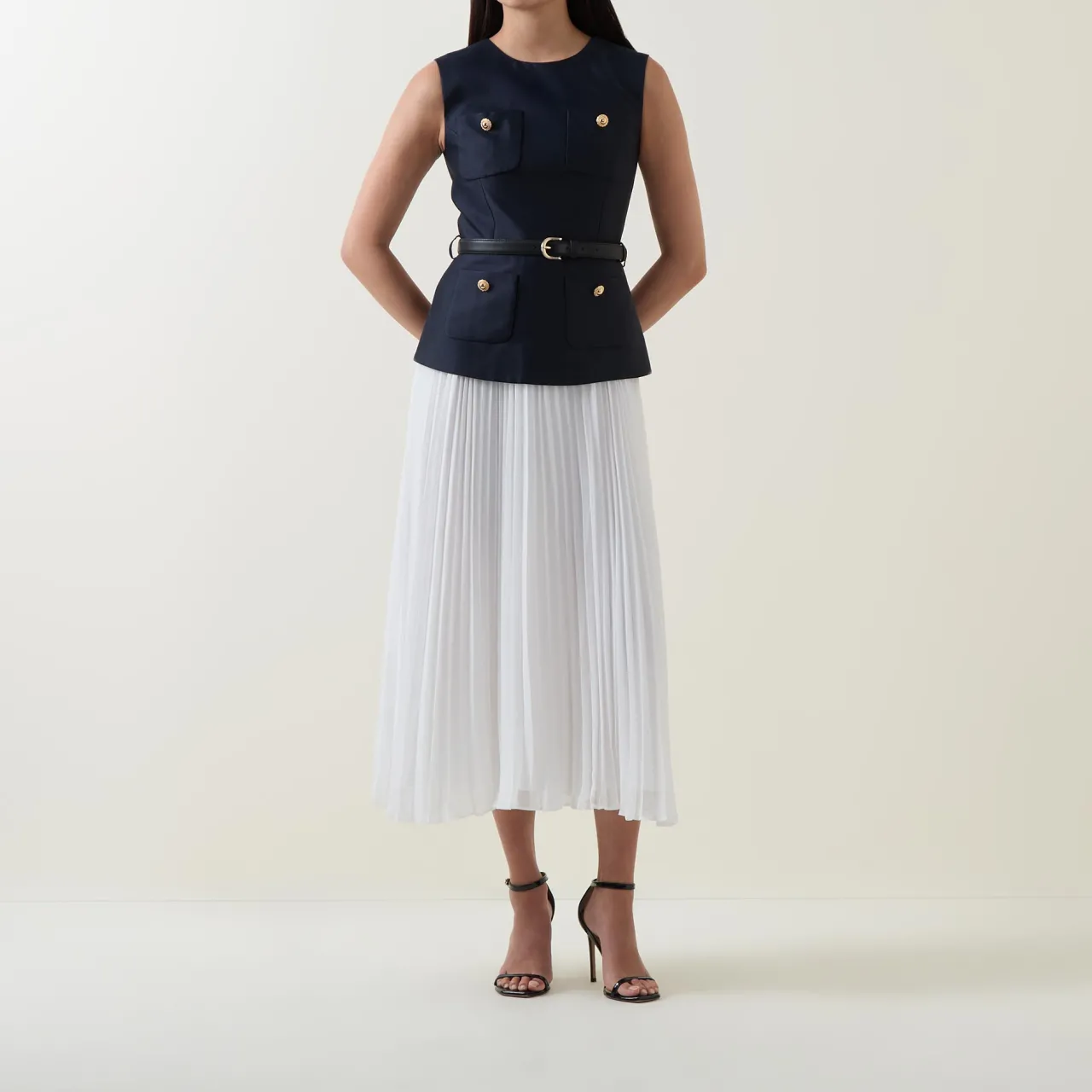 Sale Taffeta Pleated Flared Dress Women Dresses|Mother Of The Bride