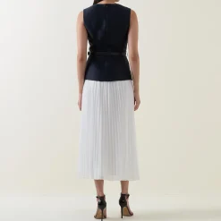 Sale Taffeta Pleated Flared Dress Women Dresses|Mother Of The Bride