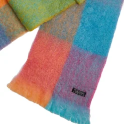Discount Teal & Orange Check Scarf Women Scarves