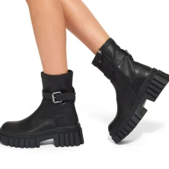 Hot Tegan Sock Buckle Biker Boots Women Boots