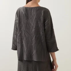 Discount Textured Pattern Blouse Women Tops