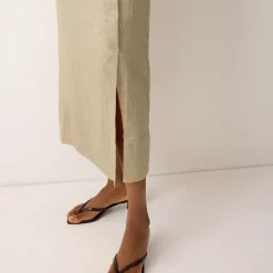 New Textured Seam Side Slit Skirt Women Skirts