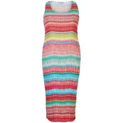Outlet Textured Striped Dress Women Dresses