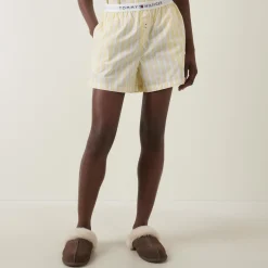 Best TH Logo Striped Pyjama Shorts Women Sleepwear