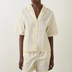 Clearance TH Logo Striped Pyjama Top Women Sleepwear