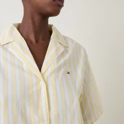 Clearance TH Logo Striped Pyjama Top Women Sleepwear
