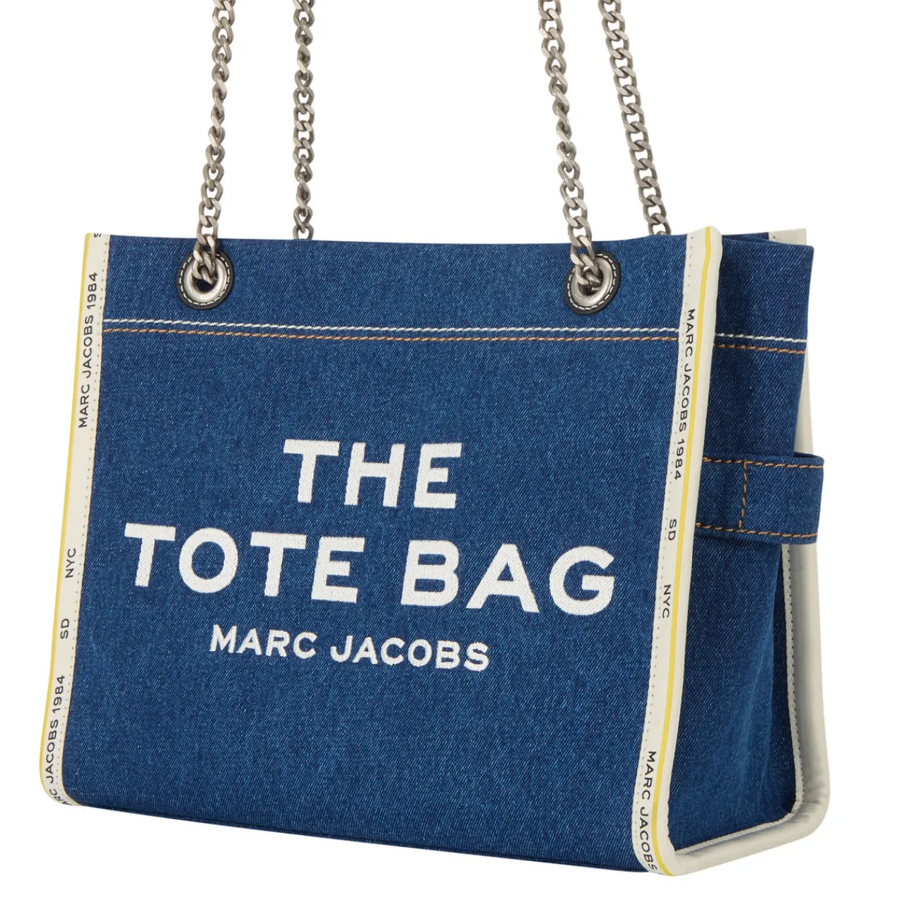Clearance The Denim Chain Medium Tote Bag Women Tote Bags