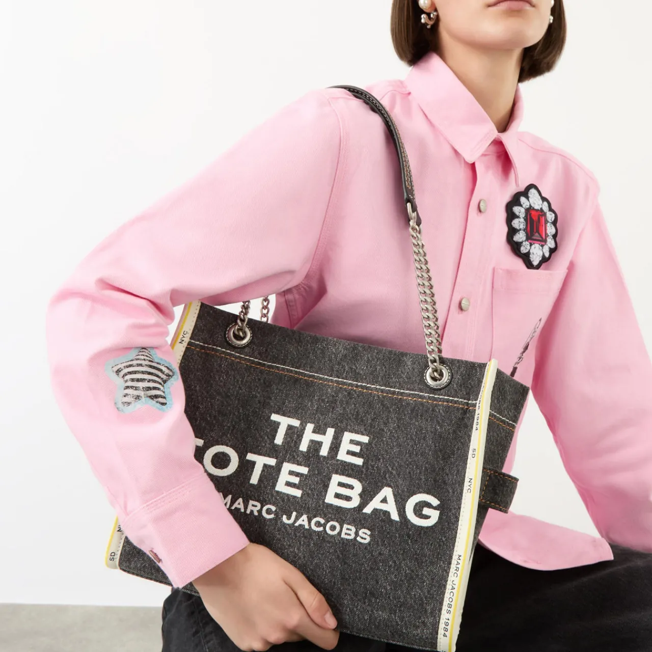 Discount The Denim Chain Medium Tote Bag Women Tote Bags