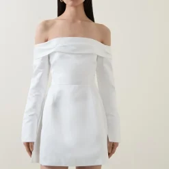 New The Ultimate Muse Satin Bardot Mini Dress Women Dresses