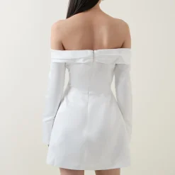 New The Ultimate Muse Satin Bardot Mini Dress Women Dresses