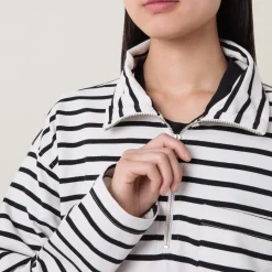 Online Tiana Half-Zip Striped Sweatshirt Women Sweatshirts & Hoodies