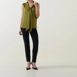 Hot Tie-Neck Blouse Women Tops
