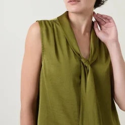 Hot Tie-Neck Blouse Women Tops