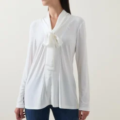Discount Tie-Neck Tunic Women Tops