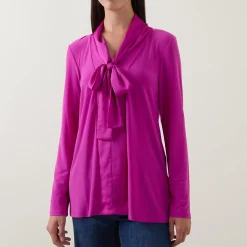 Clearance Tie-Neck Tunic Women Tops
