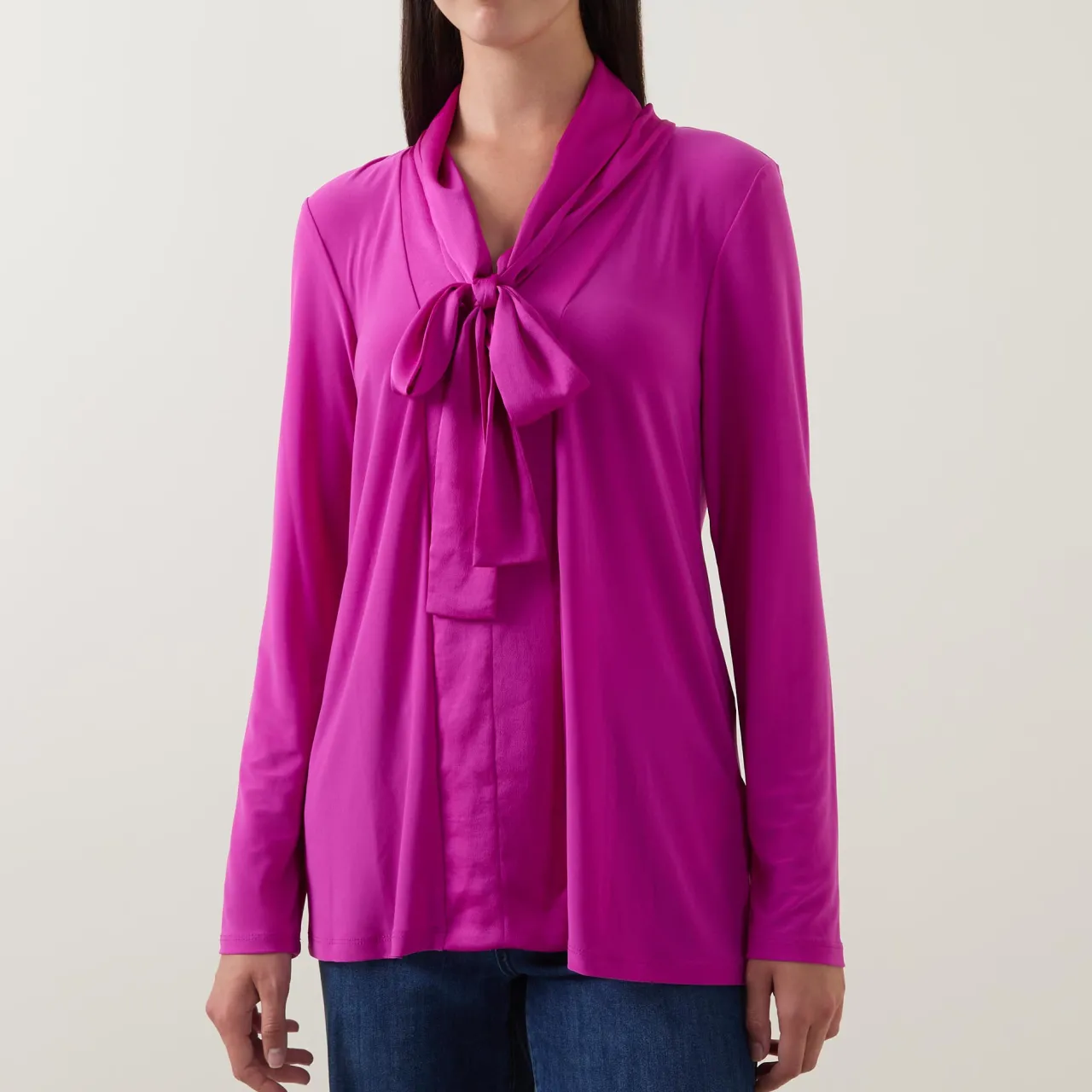 Clearance Tie-Neck Tunic Women Tops