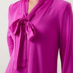Clearance Tie-Neck Tunic Women Tops