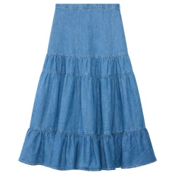 New Tiered Denim Skirt Women Skirts