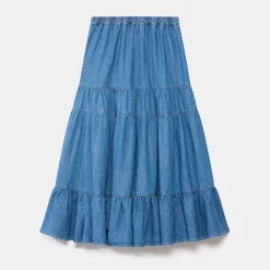 New Tiered Denim Skirt Women Skirts