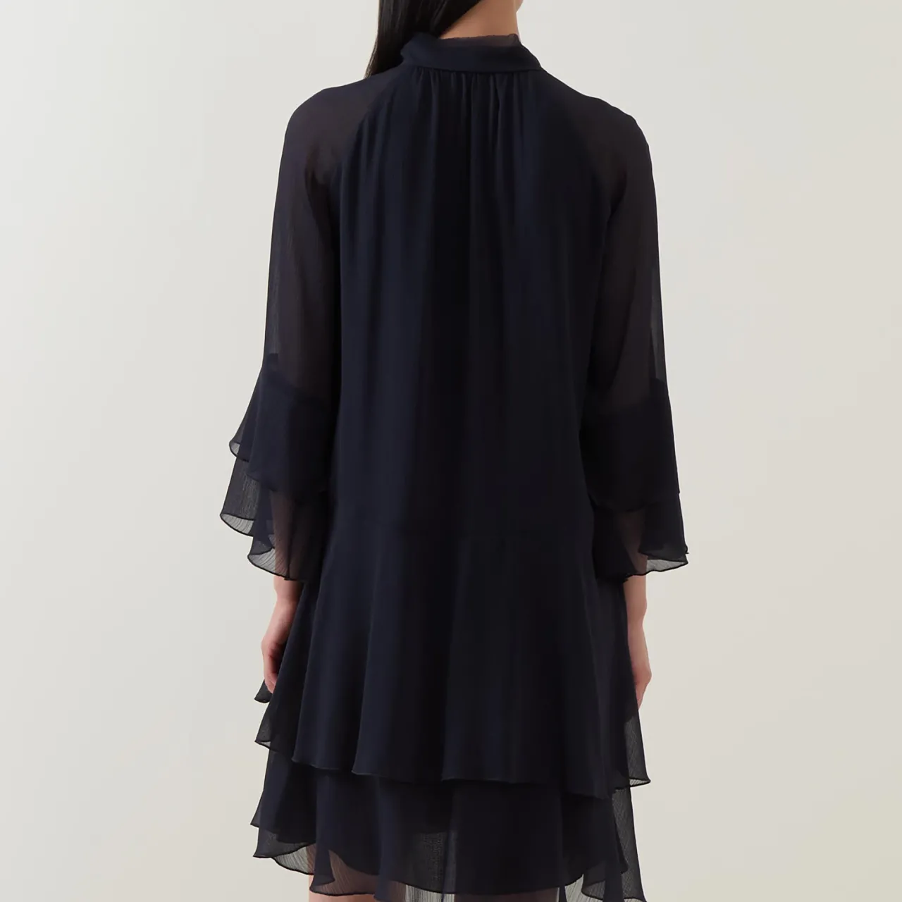 Hot Tiered Ruffle Mini Flared Dress Women Dresses
