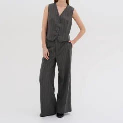 Best Tito Pinstripe Tailored Waistcoat Women Coats & Jackets