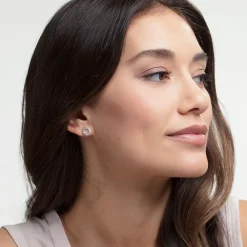 Discount Together Circles Sterling Silver Stud Earrings Women Earrings