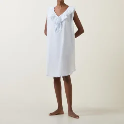 Best Tomy Ruffle Embellished Night Dress Women Sleepwear