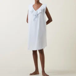 Best Tomy Ruffle Embellished Night Dress Women Sleepwear