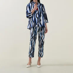 Sale Tonal Abstract Print Cropped Trousers Women Trousers & Shorts