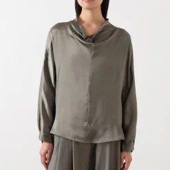 Hot Torba Draped Blouse Women Tops