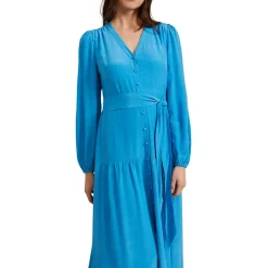Tori Blouson-Sleeve Flared Dress Women Dresses