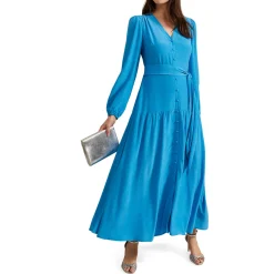 Tori Blouson-Sleeve Flared Dress Women Dresses
