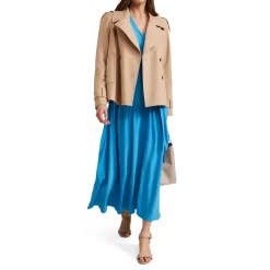 Tori Blouson-Sleeve Flared Dress Women Dresses