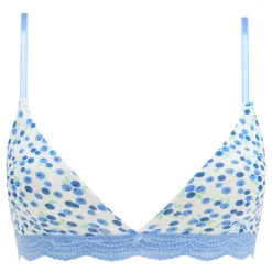 Discount Triangle Lace Blueberry Print Bralette Women Lingerie