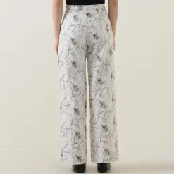 New Trisja Floral Embroidered Straight Leg Trousers Women Trousers & Shorts