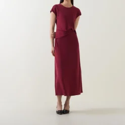 Clearance Twist Draped Dress Women Dresses