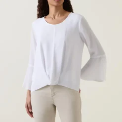 Discount Twisted Fluted-Cuff Blouse Women Tops